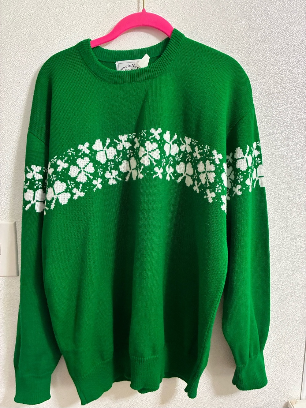 What’s Next Shamrock Vintage Green Sweater XL
